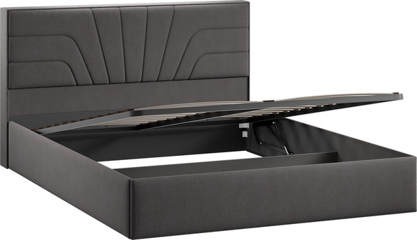 Изображение товара Двуспальная кровать ТриЯ Пандора с ПМ 160x200 Тип 1 (велюр графит)