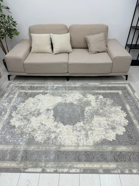 Изображение товара Ковер Radjab Carpet Амальфи Прямоугольник A5000A / 13649 (1.6x2.3, Cream/Antrasit)