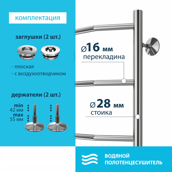 Изображение товара Полотенцесушитель водяной Stelmix Трапеция ВПС П4 400х600 (боковое подключение 500 G 3/4")