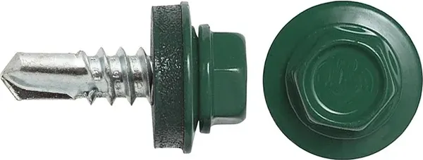 Изображение товара Саморез Admiral Кровельный 4.8x35 RAL 6005 Темно-зеленый (250шт, шоубокс)