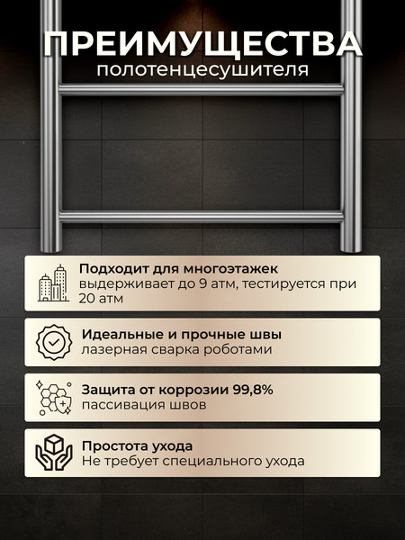 Изображение товара Полотенцесушитель водяной Stelmix Прямой ВПС П4 400х600