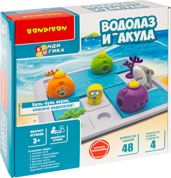 Изображение товара Игра-головоломка Bondibon БондиЛогика Водолаз И Акула / ВВ6611