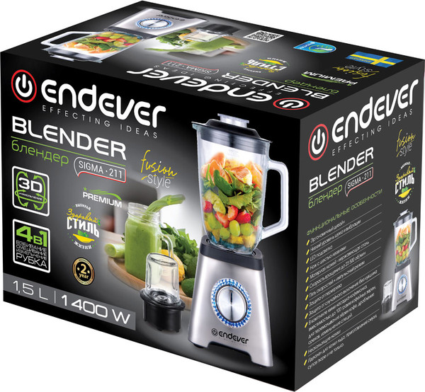 Изображение товара Блендер стационарный Endever Sigma-211 (стальной)