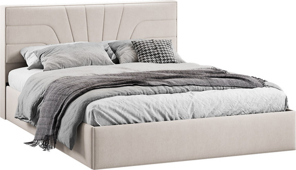 Изображение товара Двуспальная кровать ТриЯ Пандора с ПМ 160x200 Тип 1  (велюр мокко светлый)