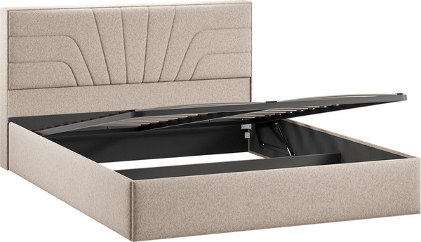 Изображение товара Двуспальная кровать ТриЯ Пандора с ПМ 160x200 Тип 1  (микровелюр Jercy Cream)