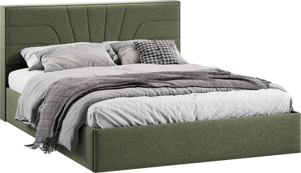 Изображение товара Двуспальная кровать ТриЯ Пандора с ПМ 160x200 Тип 1  (микровелюр Jercy Deep Green)