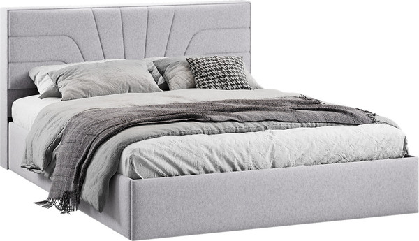 Изображение товара Двуспальная кровать ТриЯ Пандора с ПМ 160x200 Тип 1  (микровелюр Jercy Silver)