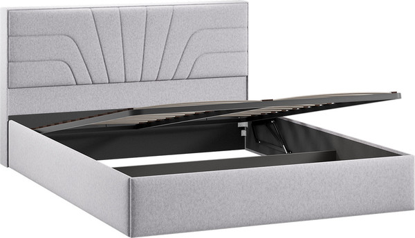 Изображение товара Двуспальная кровать ТриЯ Пандора с ПМ 160x200 Тип 1  (микровелюр Jercy Silver)