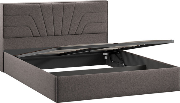 Изображение товара Двуспальная кровать ТриЯ Пандора с ПМ 160x200 Тип 1  (микровелюр Jercy Stone)