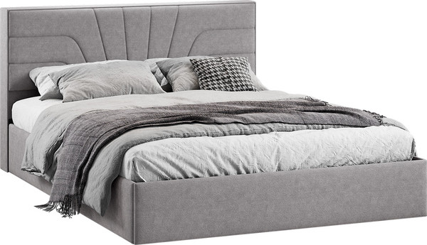 Изображение товара Двуспальная кровать ТриЯ Пандора с ПМ 160x200 Тип 1  (микрошенилл Relax Mocco)