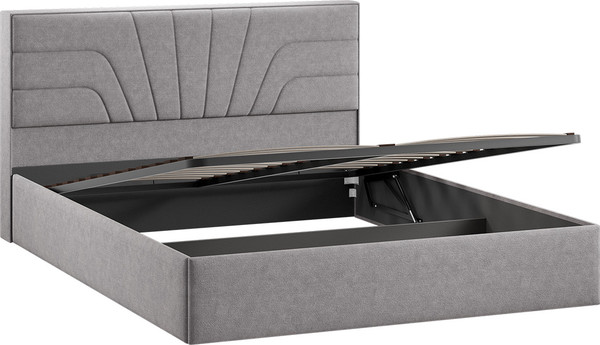 Изображение товара Двуспальная кровать ТриЯ Пандора с ПМ 160x200 Тип 1  (микрошенилл Relax Mocco)