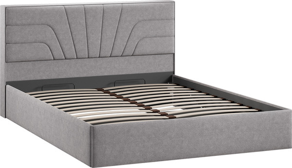 Изображение товара Двуспальная кровать ТриЯ Пандора с ПМ 160x200 Тип 1  (микрошенилл Relax Mocco)