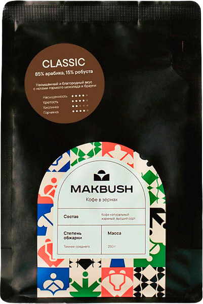 Изображение товара Кофе в зернах MakBush Classic (250г)