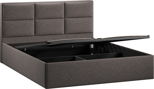 Изображение товара Полуторная кровать ТриЯ Стелла c ПМ 140x200 Тип 1 и заглушиной  (микровелюр Jercy Stone)