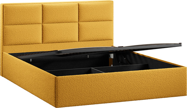 Изображение товара Двуспальная кровать ТриЯ Стелла c ПМ 180x200 Тип 1 и заглушиной (экомех Barni Curcuma)