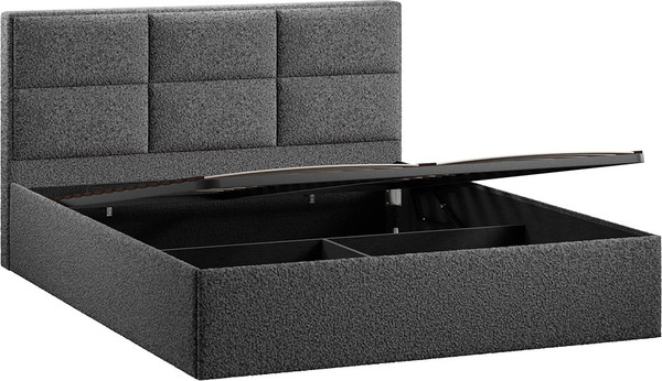 Изображение товара Двуспальная кровать ТриЯ Стелла c ПМ 180x200 Тип 1 и заглушиной (экомех Barni Grey)