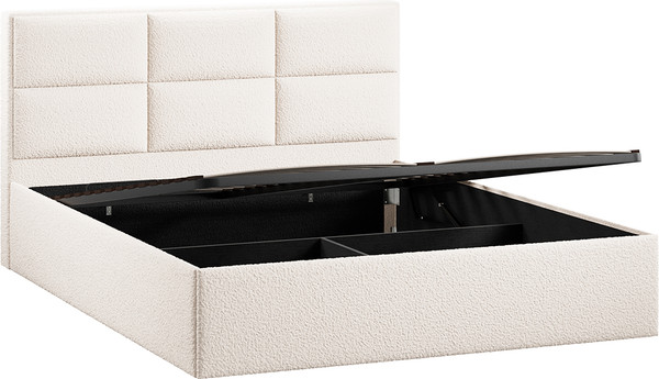 Изображение товара Полуторная кровать ТриЯ Стелла c ПМ 140x200 Тип 1 и заглушиной (экомех Barni Milk)