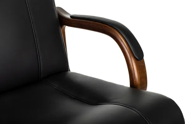 Изображение товара Кресло офисное Бюрократ T-9933 Walnut (черный экокожа/металл/дерево)