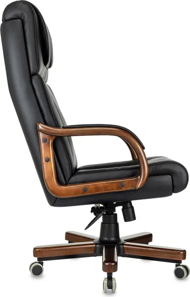 Изображение товара Кресло офисное Бюрократ T-9933 Walnut (черный экокожа/металл/дерево)