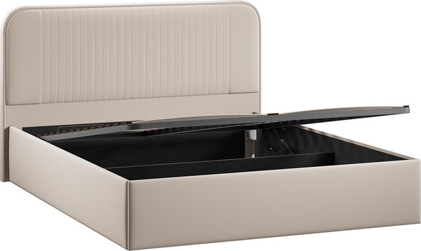 Изображение товара Полуторная кровать ТриЯ Тиффани c ПМ 140x200 Тип 1 и заглушиной (велюр Confetti Cream)