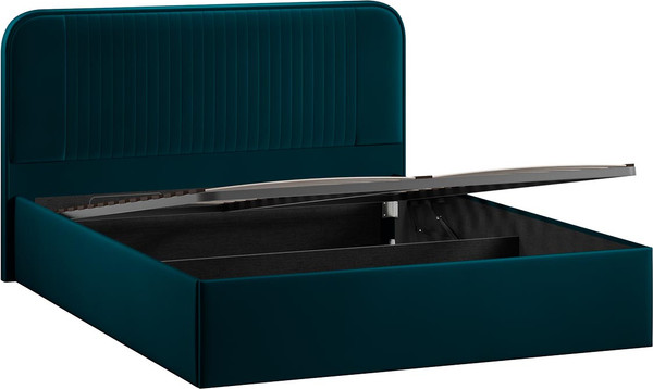 Изображение товара Полуторная кровать ТриЯ Тиффани c ПМ 140x200 Тип 1 и заглушиной  (велюр Confetti Izumrud)