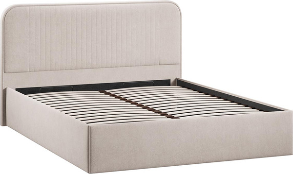 Изображение товара Полуторная кровать ТриЯ Тиффани c ПМ 140x200 Тип 1 и заглушиной (велюр мокко светлый)