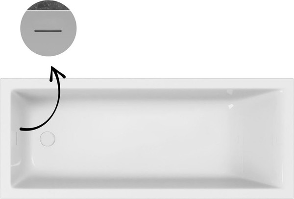 Изображение товара Ванна акриловая Excellent Marella Slim 170x70 / WAEX.MAE.170.070.WHS (c сифоном, без ножек)