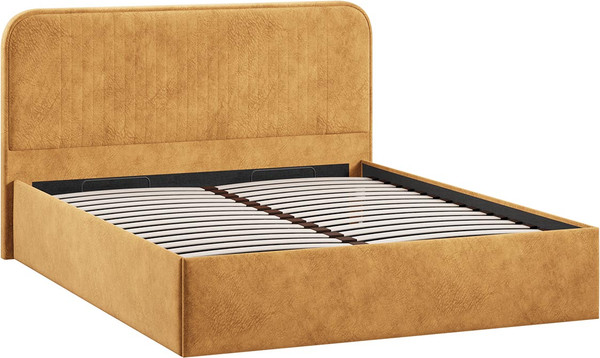 Изображение товара Полуторная кровать ТриЯ Тиффани c ПМ 140x200 Тип 1 и заглушиной (микровелюр Wellmart Yellow)