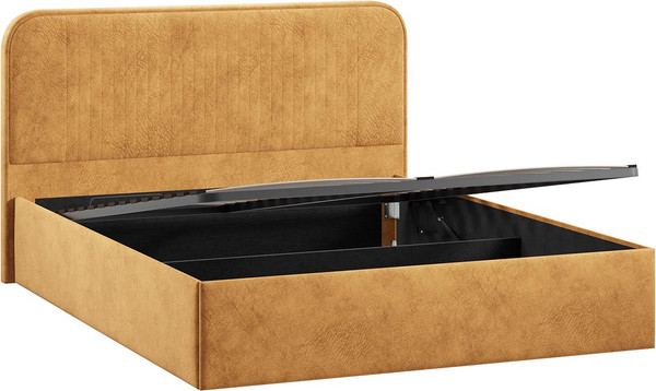 Изображение товара Полуторная кровать ТриЯ Тиффани c ПМ 140x200 Тип 1 и заглушиной (микровелюр Wellmart Yellow)