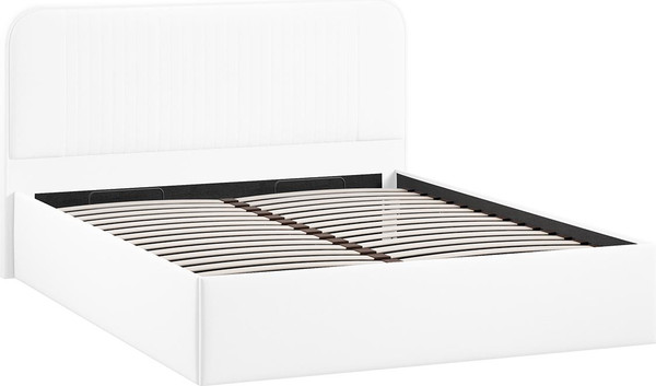 Изображение товара Полуторная кровать ТриЯ Тиффани c ПМ 140x200 Тип 1 и заглушиной (экокожа Polo white)