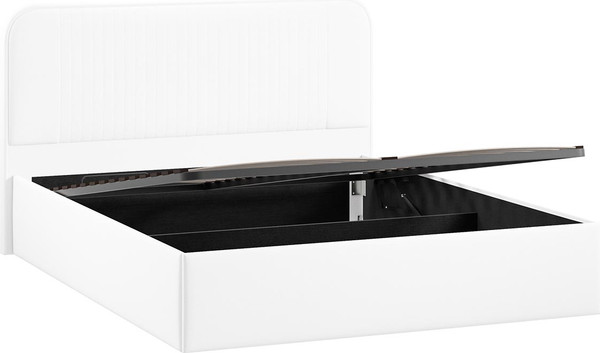 Изображение товара Полуторная кровать ТриЯ Тиффани c ПМ 140x200 Тип 1 и заглушиной (экокожа Polo white)