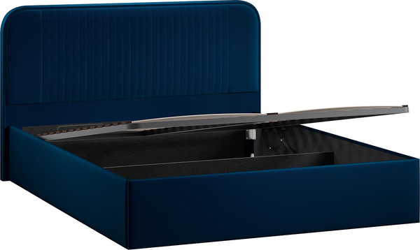 Изображение товара Двуспальная кровать ТриЯ Тиффани c ПМ 180x200 Тип 1 и заглушиной (велюр Confetti Blue)