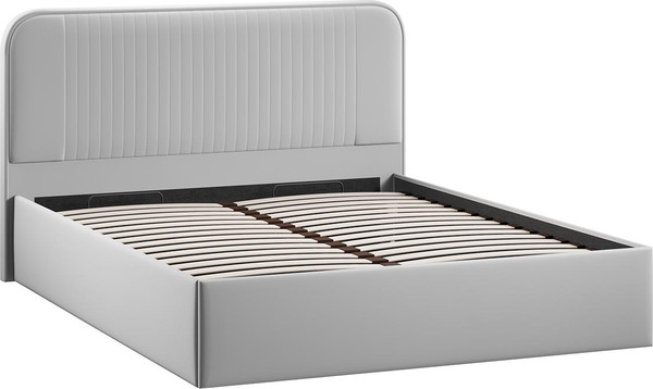 Изображение товара Двуспальная кровать ТриЯ Тиффани c ПМ 180x200 Тип 1 и заглушиной  (велюр Confetti Silver)