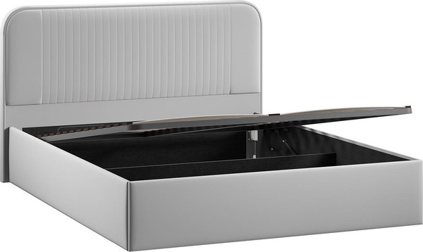 Изображение товара Двуспальная кровать ТриЯ Тиффани c ПМ 180x200 Тип 1 и заглушиной  (велюр Confetti Silver)