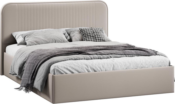 Изображение товара Двуспальная кровать ТриЯ Тиффани c ПМ 180x200 Тип 1 и заглушиной (велюр Confetti Smoke)