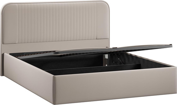 Изображение товара Двуспальная кровать ТриЯ Тиффани c ПМ 180x200 Тип 1 и заглушиной (велюр Confetti Smoke)