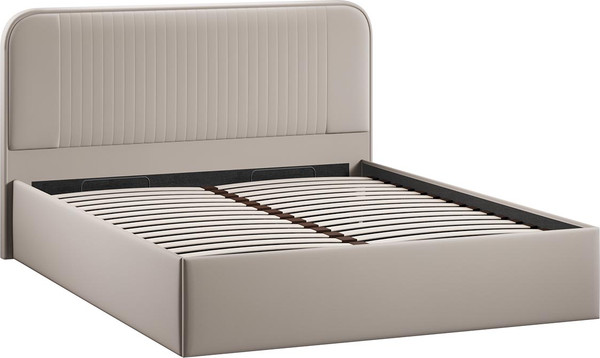 Изображение товара Двуспальная кровать ТриЯ Тиффани c ПМ 180x200 Тип 1 и заглушиной (велюр Confetti Smoke)