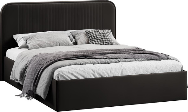 Изображение товара Двуспальная кровать ТриЯ Тиффани c ПМ 180x200 Тип 1 и заглушиной  (велюр Confetti Stone)