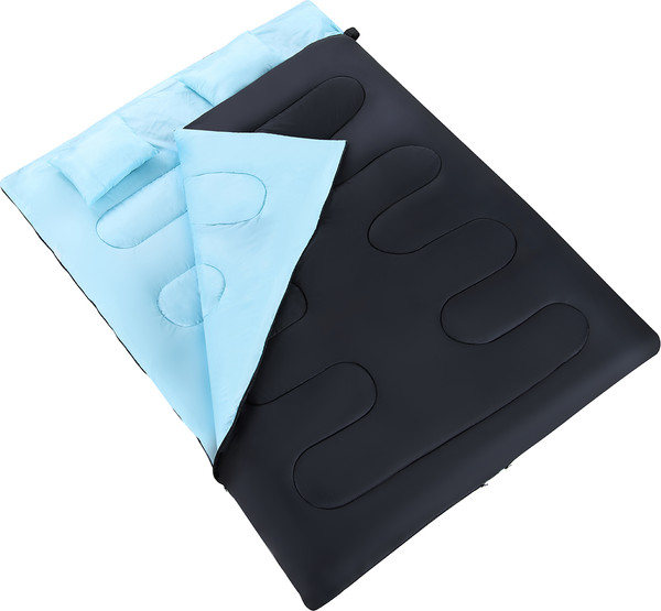 Изображение товара Спальный мешок Sundays ZC-SB017 с двумя подушками (черный/синий)