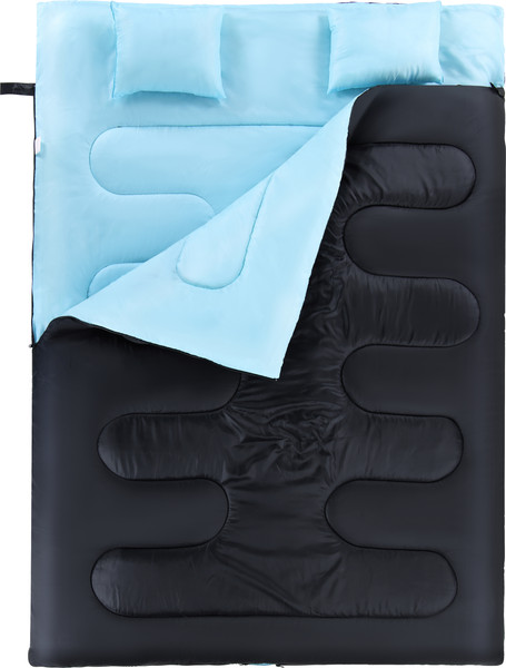 Изображение товара Спальный мешок Sundays ZC-SB017 с двумя подушками (черный/синий)