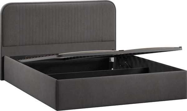 Изображение товара Двуспальная кровать ТриЯ Тиффани c ПМ 180x200 Тип 1 и заглушиной (велюр графит)