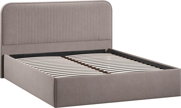 Изображение товара Двуспальная кровать ТриЯ Тиффани c ПМ 180x200 Тип 1 и заглушиной (велюр мокко темный)