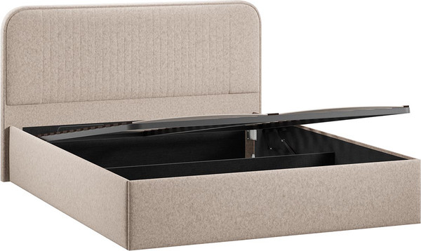 Изображение товара Двуспальная кровать ТриЯ Тиффани c ПМ 180x200 Тип 1 и заглушиной (микровелюр Jercy Cream)