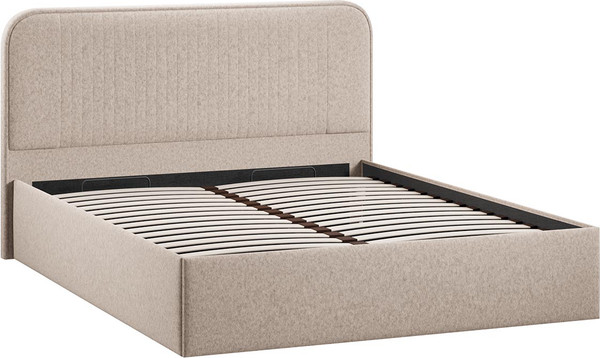 Изображение товара Двуспальная кровать ТриЯ Тиффани c ПМ 180x200 Тип 1 и заглушиной (микровелюр Jercy Cream)