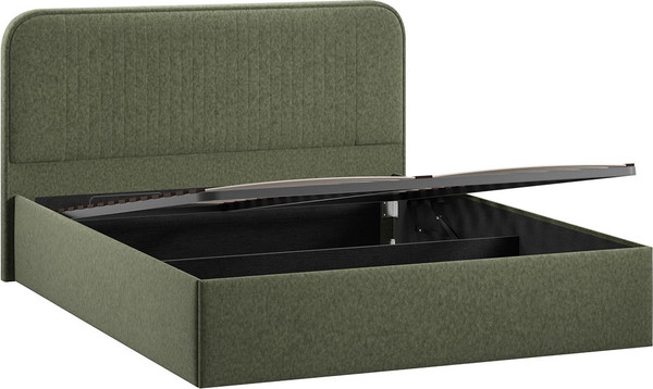 Изображение товара Двуспальная кровать ТриЯ Тиффани c ПМ 180x200 Тип 1 и заглушиной  (микровелюр Jercy Deep Green)