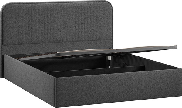 Изображение товара Двуспальная кровать ТриЯ Тиффани c ПМ 180x200 Тип 1 и заглушиной  (микровелюр Jercy Graphite)