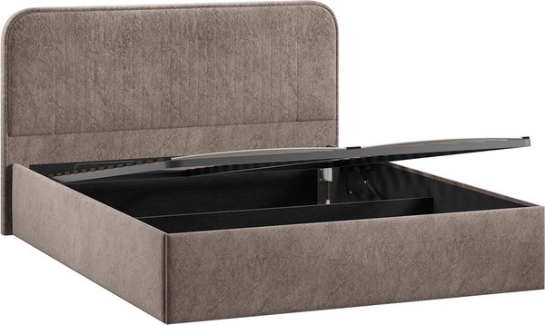 Изображение товара Двуспальная кровать ТриЯ Тиффани c ПМ 180x200 Тип 1 и заглушиной (микровелюр Wellmart Latte)