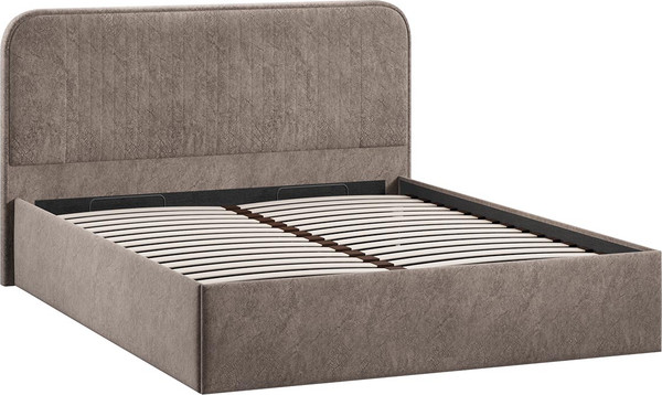 Изображение товара Двуспальная кровать ТриЯ Тиффани c ПМ 180x200 Тип 1 и заглушиной (микровелюр Wellmart Latte)