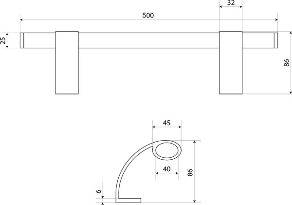 Изображение товара Ручка дверная БУЛАТ РС-03.500.9005 (черный)