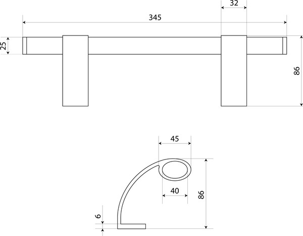 Изображение товара Ручка дверная БУЛАТ РС-03.345.7016 (антрацит)